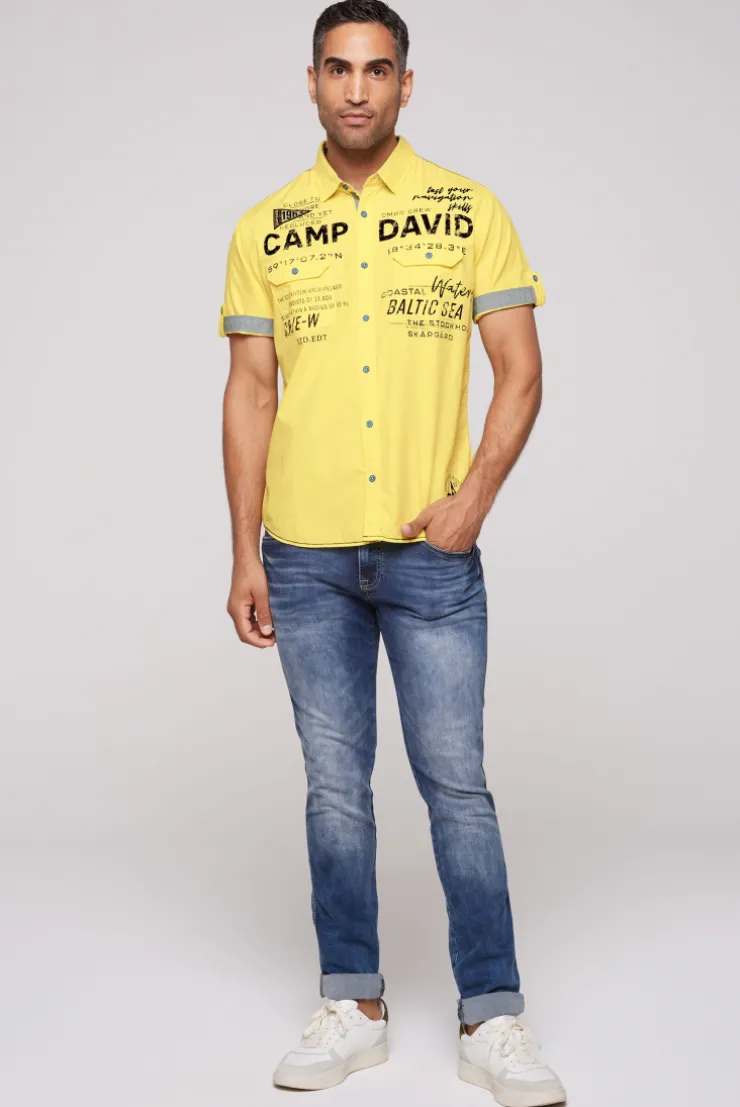 CAMP DAVID & SOCCX Kurzarmhemd mit Klappentaschen und Prints light lime lightlime Best Sale