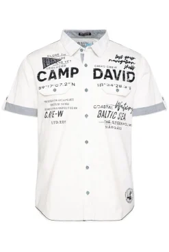 CAMP DAVID & SOCCX Kurzarmhemd mit Klappentaschen und Prints opticwhite Store