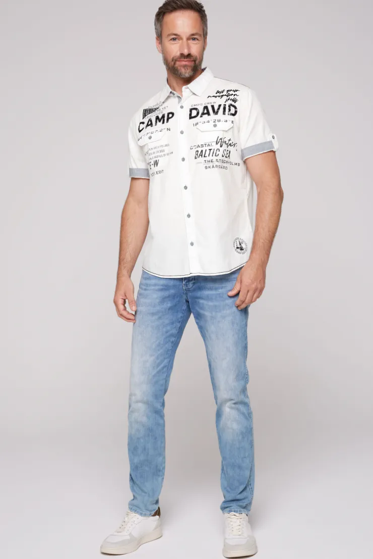CAMP DAVID & SOCCX Kurzarmhemd mit Klappentaschen und Prints opticwhite Store
