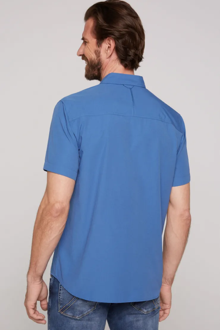 CAMP DAVID & SOCCX Kurzarmhemd mit Logo Print und Stickereien dutch blue | L dutchblue Hot