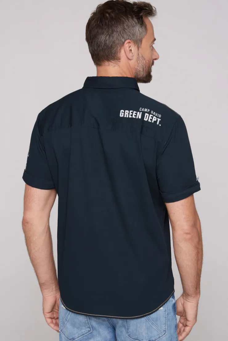 CAMP DAVID & SOCCX Kurzarmhemd mit Logo-Applikationen blue navy bluenavy Fashion