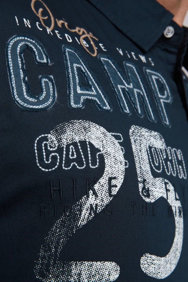CAMP DAVID & SOCCX Kurzarmhemd mit Logo-Applikationen blue navy bluenavy Fashion