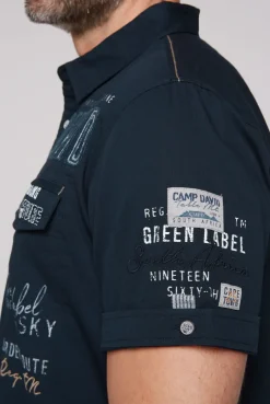 CAMP DAVID & SOCCX Kurzarmhemd mit Logo-Applikationen blue navy bluenavy Best