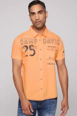 CAMP DAVID & SOCCX Kurzarmhemd mit Logo-Applikationen sunrise orange sunriseorange Flash Sale