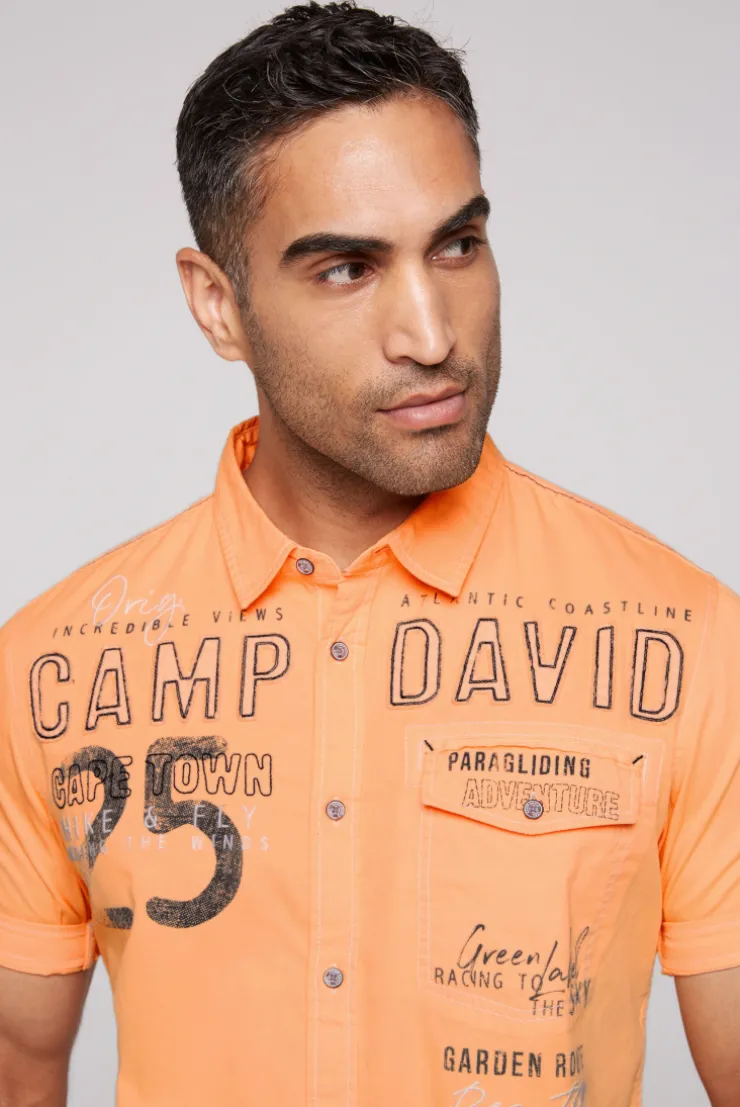 CAMP DAVID & SOCCX Kurzarmhemd mit Logo-Applikationen sunrise orange sunriseorange Flash Sale