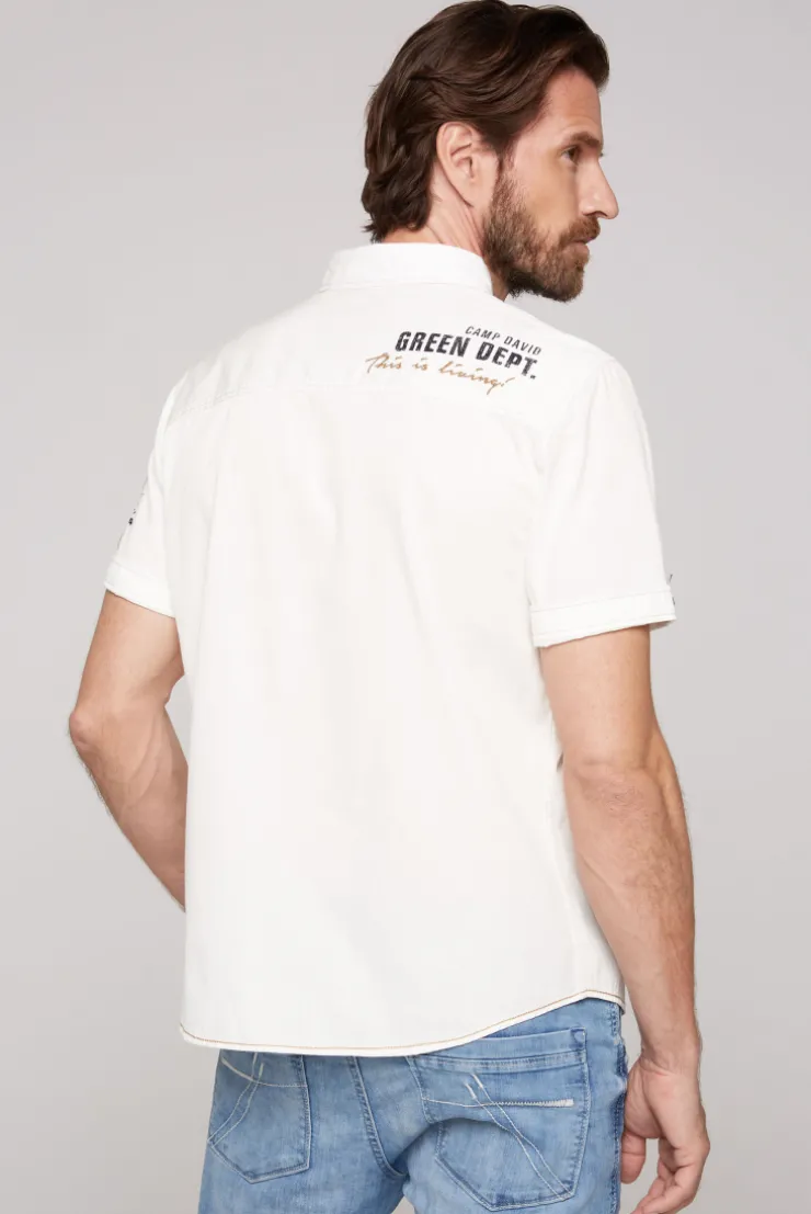 CAMP DAVID & SOCCX Kurzarmhemd mit Logo-Applikationen ivory Best