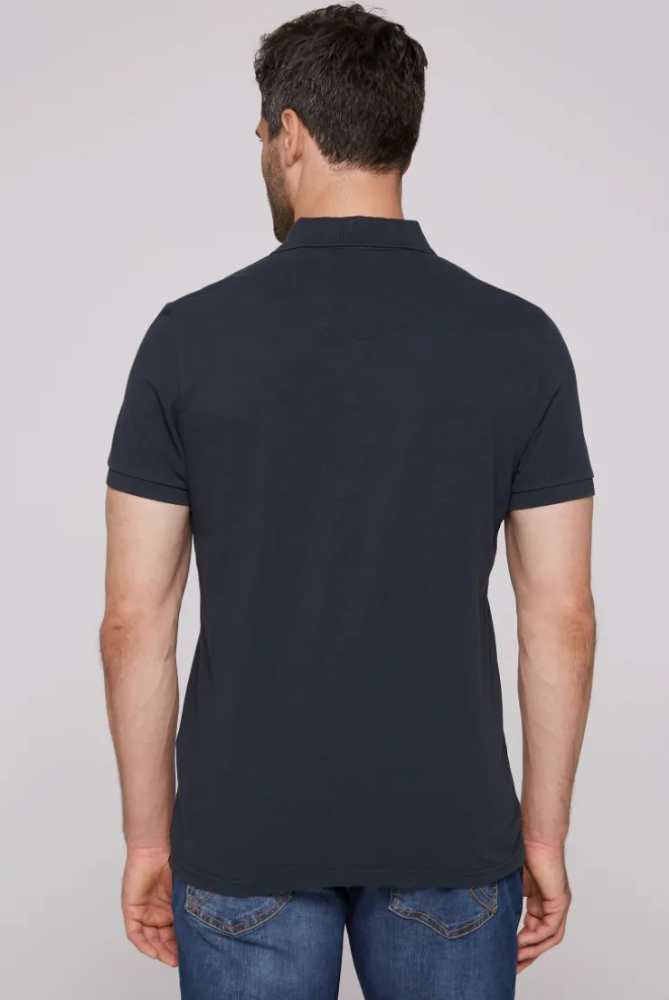 CAMP DAVID & SOCCX Kurzarmpolo aus Pikee mit Label Print classic navy classicnavy Sale