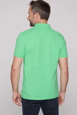 CAMP DAVID & SOCCX Kurzarmpolo aus Pikee mit Label Print regatta green regattagreen Discount