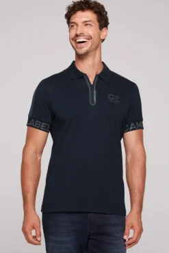 CAMP DAVID & SOCCX Kurzarmpolo mit Folienprints blue navy bluenavy Outlet