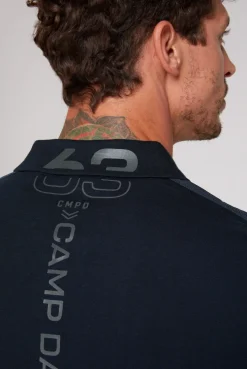 CAMP DAVID & SOCCX Kurzarmpolo mit Folienprints blue navy bluenavy Outlet