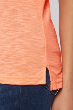 CAMP DAVID & SOCCX Kurzarmpolo mit Print und Pailletten neon orange neonorange Cheap