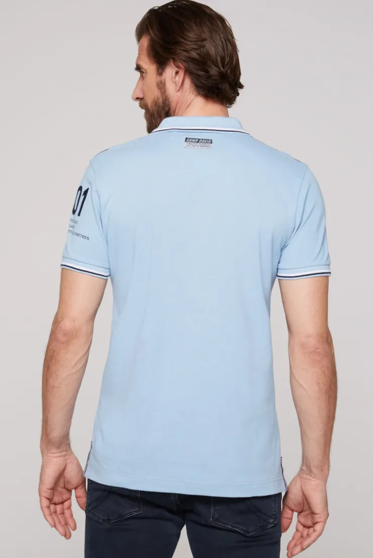 CAMP DAVID & SOCCX Kurzarmpolo Pikee mit Logo Artworks summer blue summerblue Online
