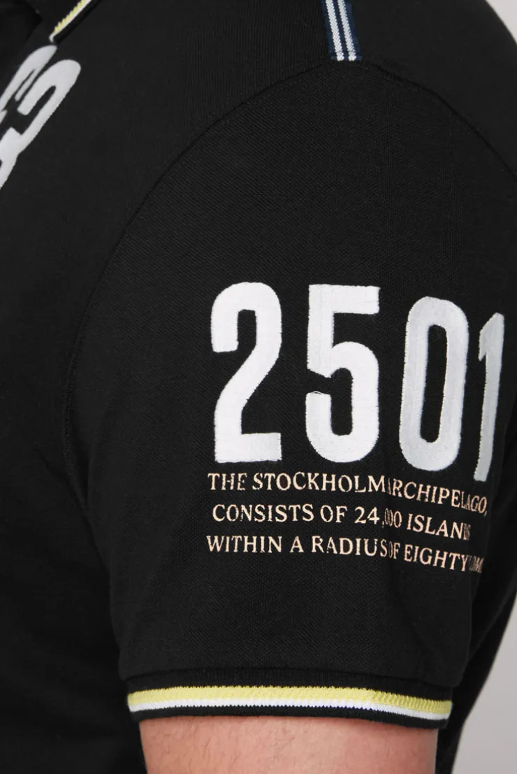 CAMP DAVID & SOCCX Kurzarmpolo Pikee mit Logo Artworks black Store