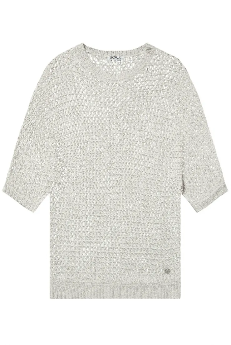 CAMP DAVID & SOCCX Kurzarm-Pullover aus Strukturgarn stone beige stonebeige Shop