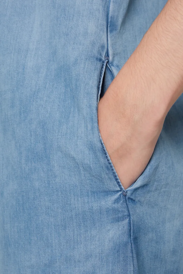 CAMP DAVID & SOCCX Kurzes Jeansblusenkleid mid blue wash | XS midbluewash New