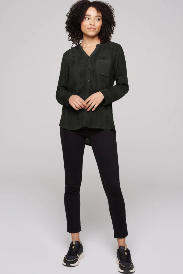 CAMP DAVID & SOCCX Langarmbluse mit All Over Print black Store