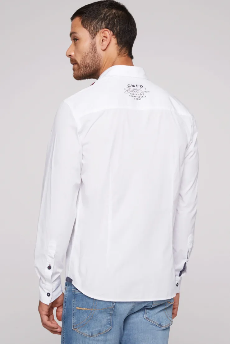 CAMP DAVID & SOCCX Langarmhemd mit Color-Blocking und Artworks opticwhite Best Sale