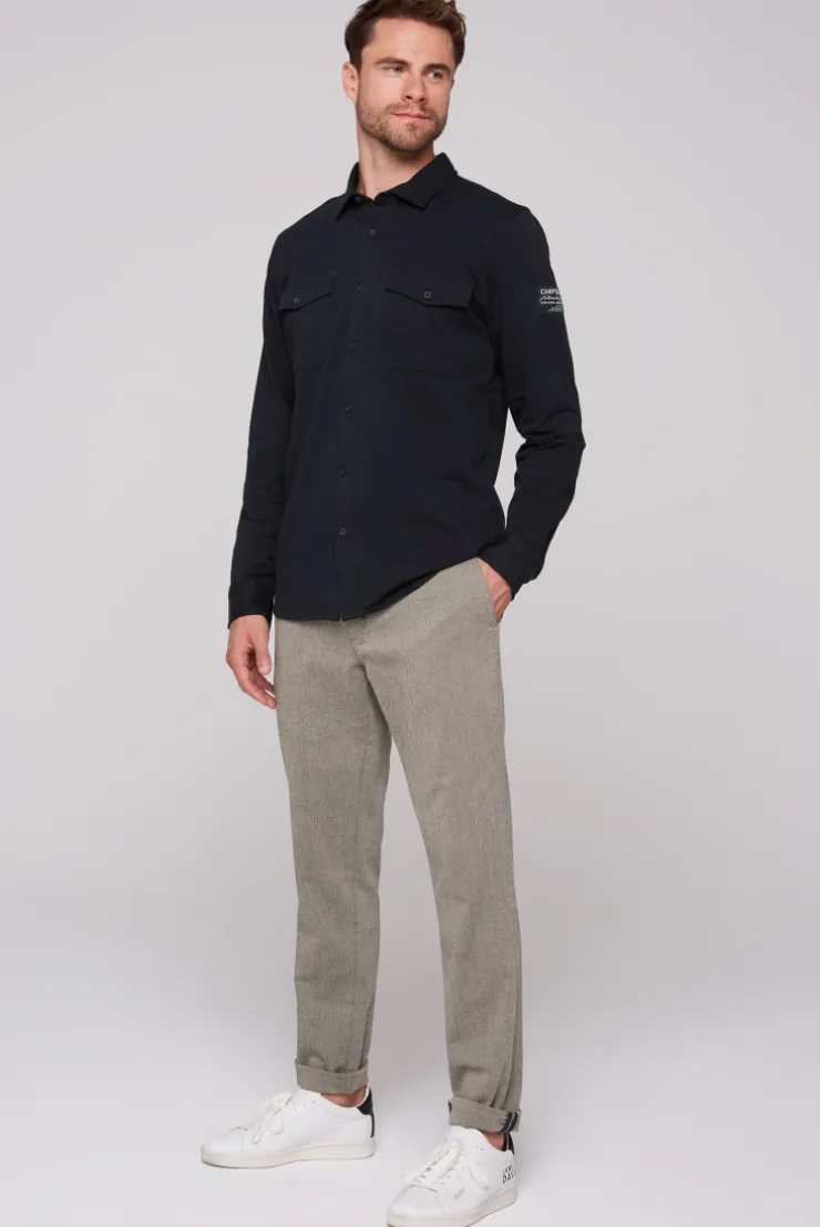 CAMP DAVID & SOCCX Langarmhemd mit Klappentaschen blue navy bluenavy Clearance