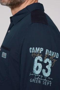 CAMP DAVID & SOCCX Langarmhemd mit Logo-Stickereien blue navy bluenavy Cheap