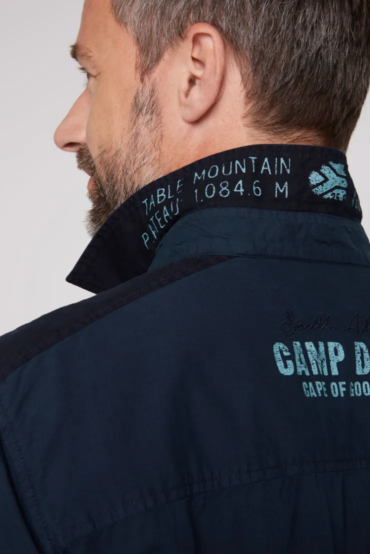 CAMP DAVID & SOCCX Langarmhemd mit Logo-Stickereien blue navy bluenavy Cheap