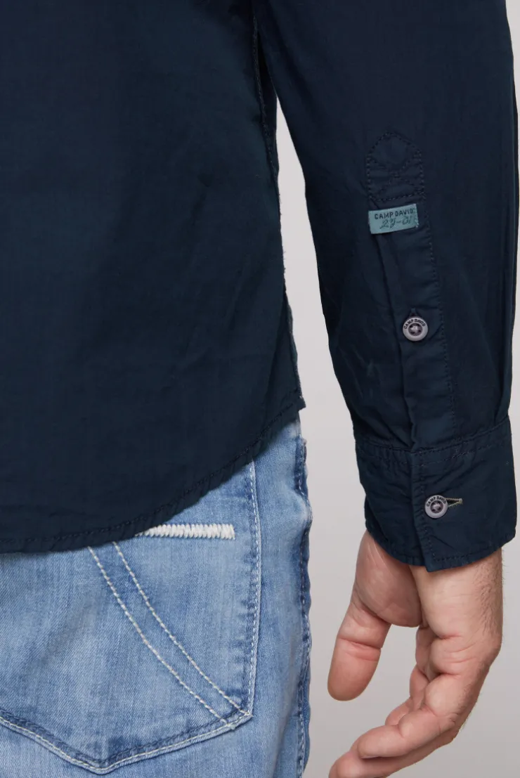 CAMP DAVID & SOCCX Langarmhemd mit Logo-Stickereien blue navy bluenavy Cheap