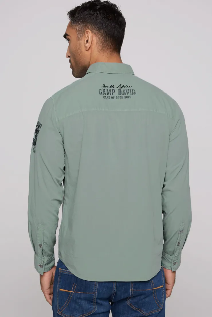 CAMP DAVID & SOCCX Langarmhemd mit Logo-Stickereien teal Shop