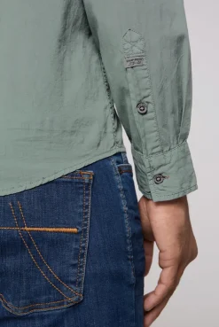 CAMP DAVID & SOCCX Langarmhemd mit Logo-Stickereien teal Outlet