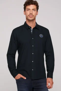 CAMP DAVID & SOCCX Langarmhemd mit Strukturstreifen blue navy bluenavy Fashion