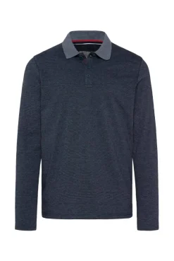 CAMP DAVID & SOCCX Langarmpolo mit feinem Streifen-Dessin blue navy bluenavy Fashion