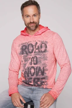 CAMP DAVID & SOCCX Langarmshirt mit Kapuze und Vintage Print sunrise Sale