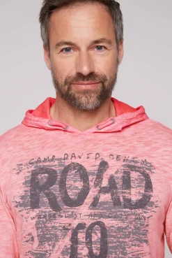 CAMP DAVID & SOCCX Langarmshirt mit Kapuze und Vintage Print sunrise Sale