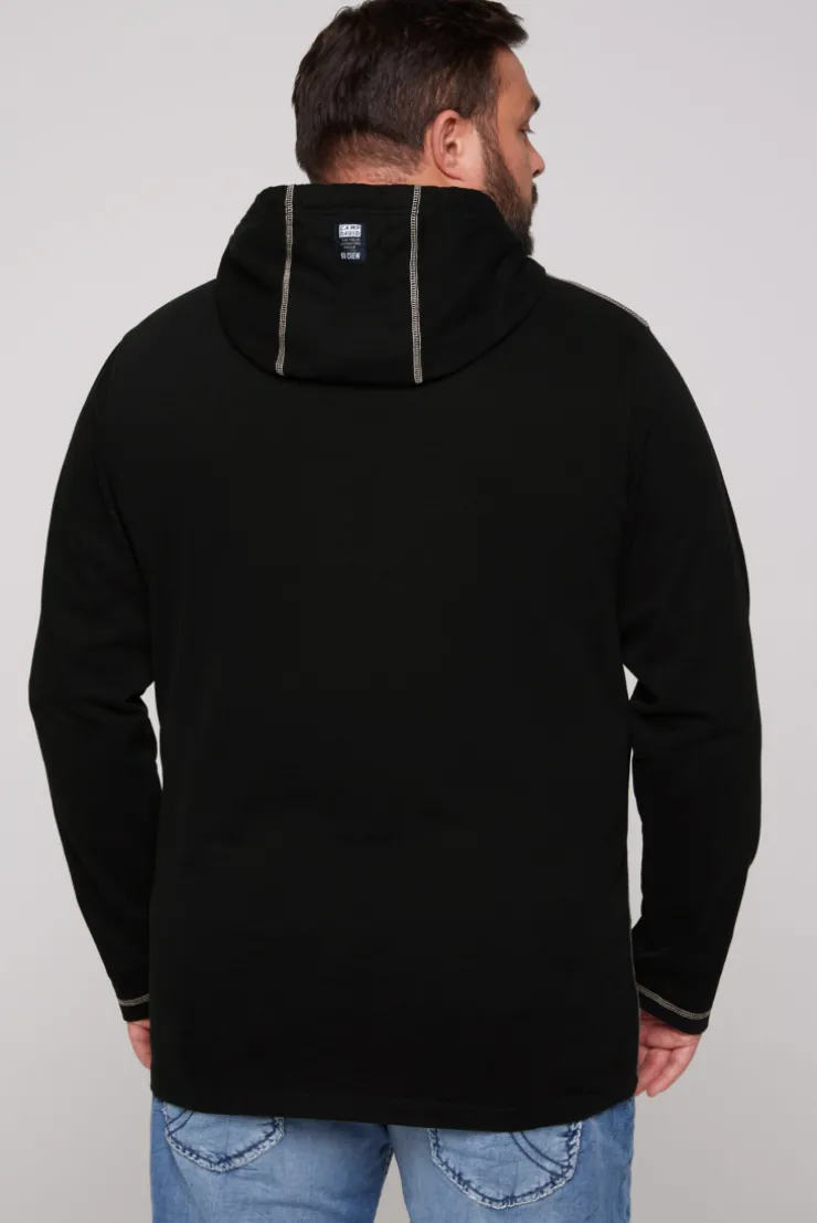CAMP DAVID & SOCCX Langarmshirt mit Kapuze und Print black Flash Sale