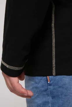 CAMP DAVID & SOCCX Langarmshirt mit Kapuze und Print black Flash Sale