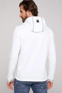 CAMP DAVID & SOCCX Langarmshirt mit Kapuze und Print opticwhite Sale