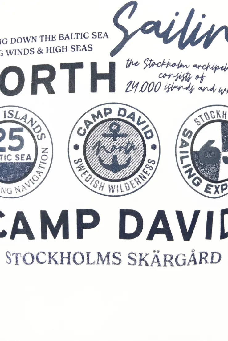 CAMP DAVID & SOCCX Langarmshirt mit Kapuze und Print opticwhite Sale
