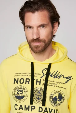 CAMP DAVID & SOCCX Langarmshirt mit Kapuze und Print light lime lightlime Outlet