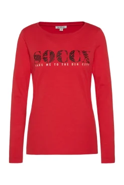 CAMP DAVID & SOCCX Langarmshirt mit Logo Print flame scarlet flamescarlet New