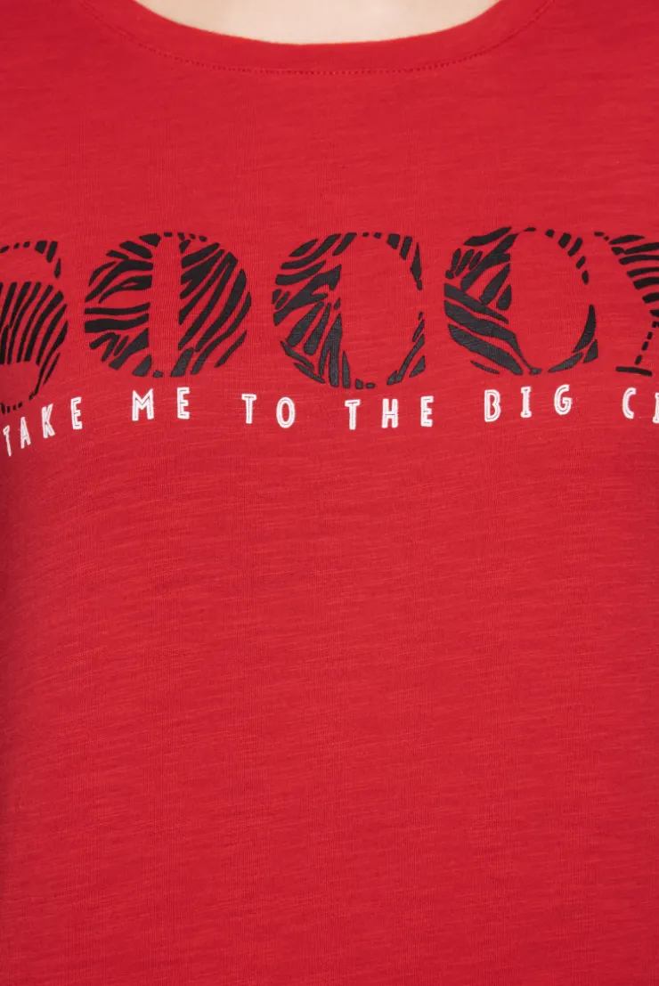 CAMP DAVID & SOCCX Langarmshirt mit Logo Print flame scarlet flamescarlet New