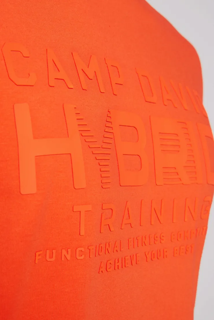 CAMP DAVID & SOCCX Langarmshirt mit Rubber Print signal orange signalorange Discount