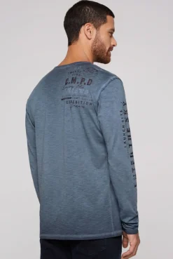 CAMP DAVID & SOCCX Langarmshirt mit Twill-Patches und Artworks blue navy bluenavy Clearance