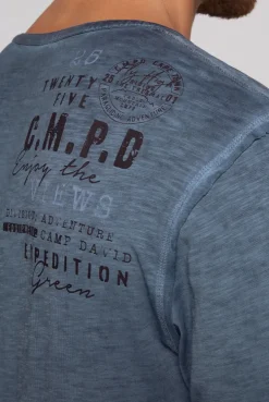 CAMP DAVID & SOCCX Langarmshirt mit Twill-Patches und Artworks blue navy bluenavy Clearance