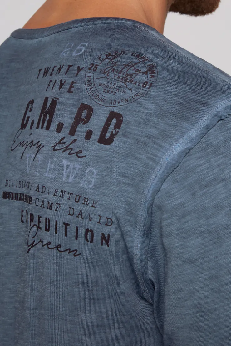 CAMP DAVID & SOCCX Langarmshirt mit Twill-Patches und Artworks blue navy bluenavy Clearance