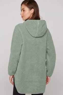 CAMP DAVID & SOCCX Lange Kapuzenjacke aus Teddyplüsch muted aqua mutedaqua Online