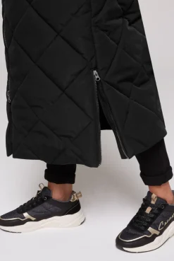 CAMP DAVID & SOCCX Lange Steppweste mit Shiny-Details black Best Sale