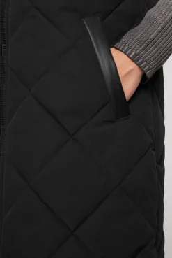 CAMP DAVID & SOCCX Lange Steppweste mit Shiny-Details black Best Sale