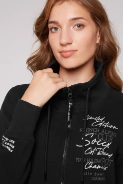 CAMP DAVID & SOCCX Lange Sweatjacke mit hohem Kragen black Shop
