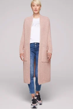CAMP DAVID & SOCCX Langer Cardigan mit Perlmuster rose blush roseblush Cheap