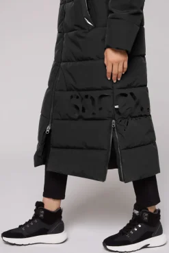 CAMP DAVID & SOCCX Langer Steppmantel im Materialmix black Clearance