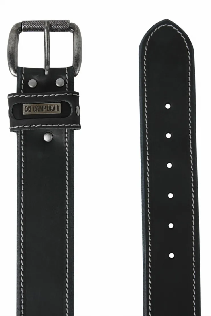 CAMP DAVID & SOCCX Ledergürtel black Best