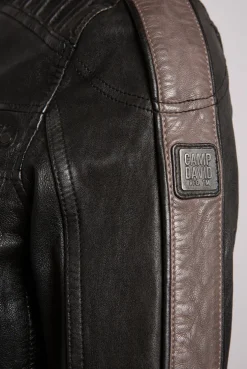 CAMP DAVID & SOCCX Lederjacke mit Racing-Streifen am Ärmel black Best Sale